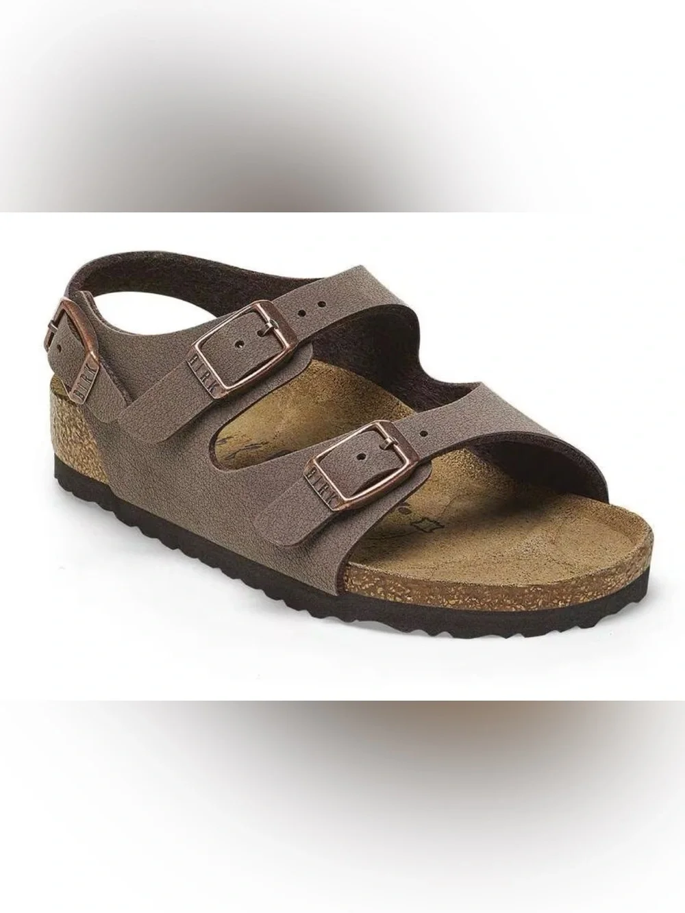 Birkenstock Rome Brown Two-Strap Kids Sandal with Buckles